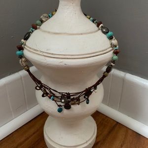 SILPADA Retired Multi-Stone Charm Cord Necklace